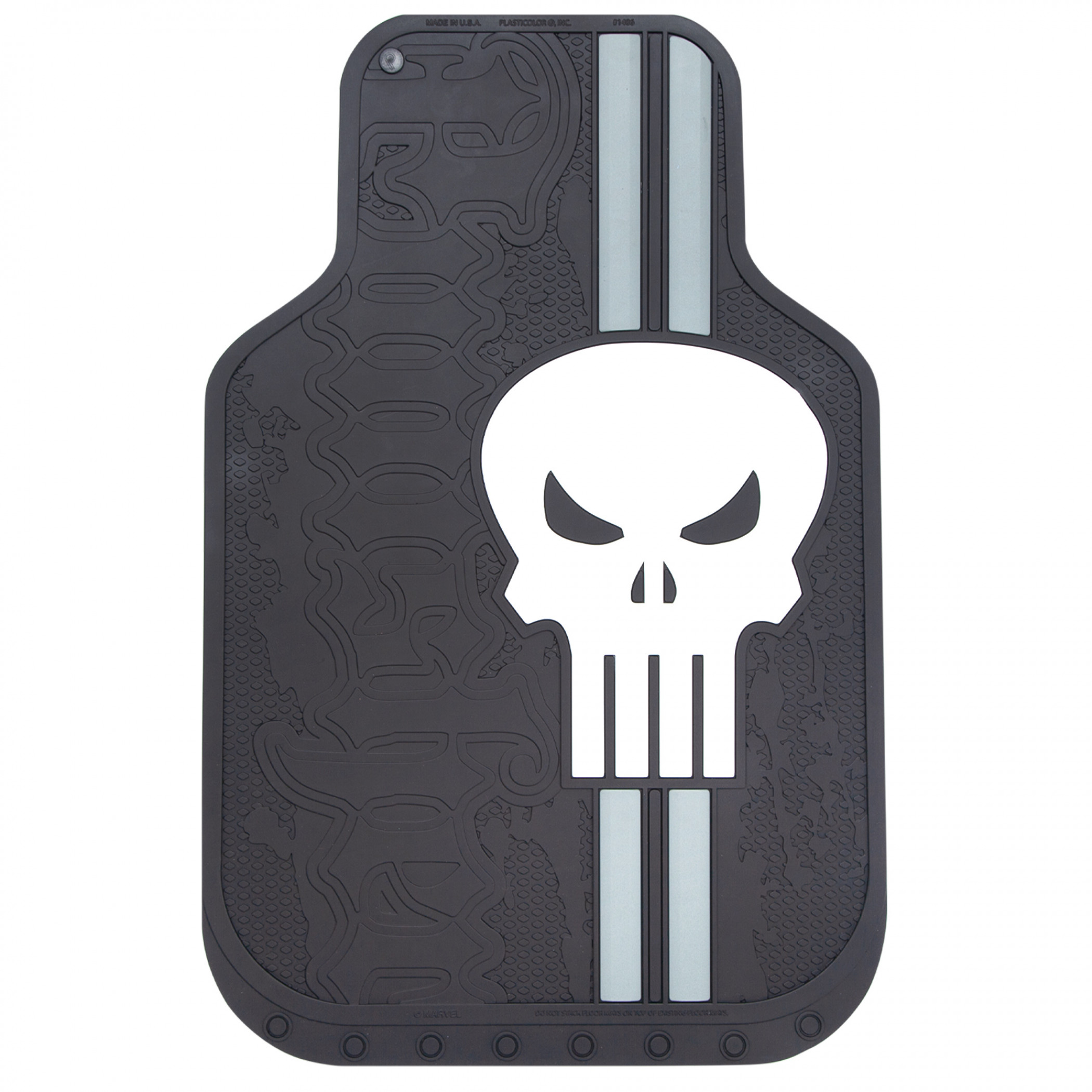 Punisher Logo Striped Car Floor Mats 2-Pack